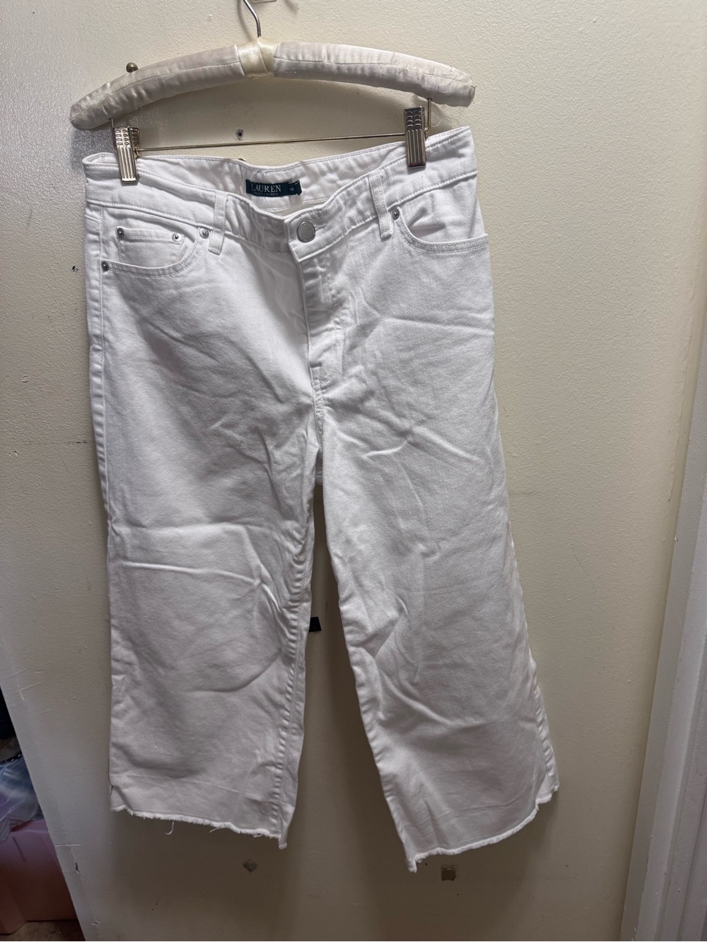 Lauren Ralph Lauren cropped White Denim Jeans size 10